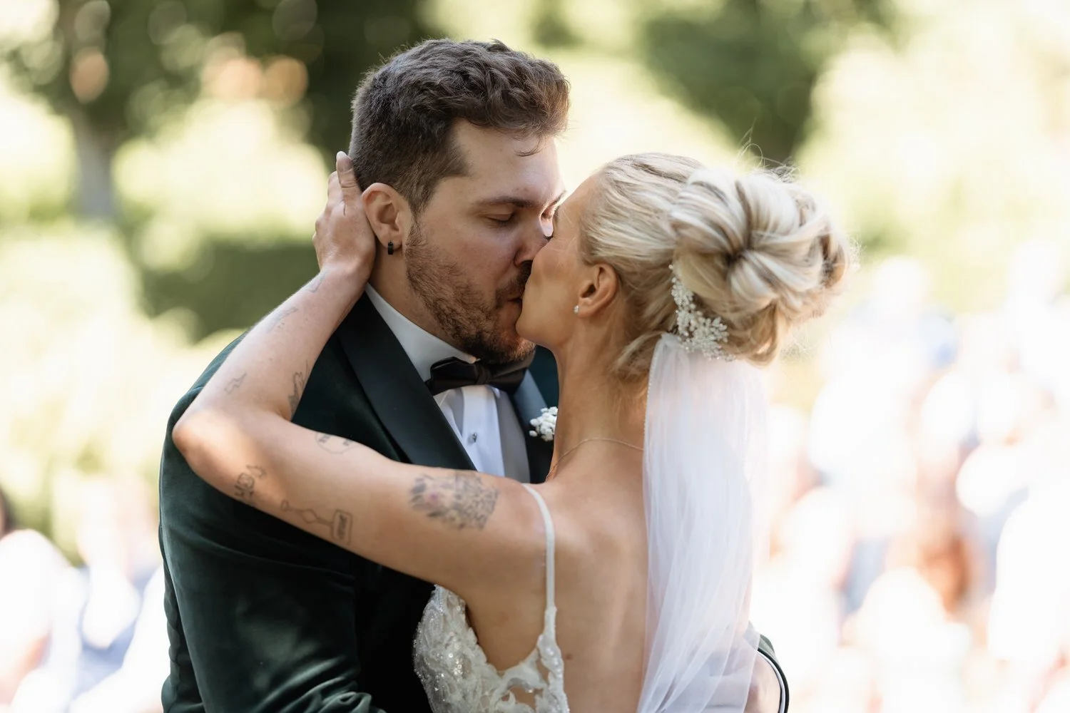 Humanist wedding ceremony in walled garden at Larchfield Estate 25