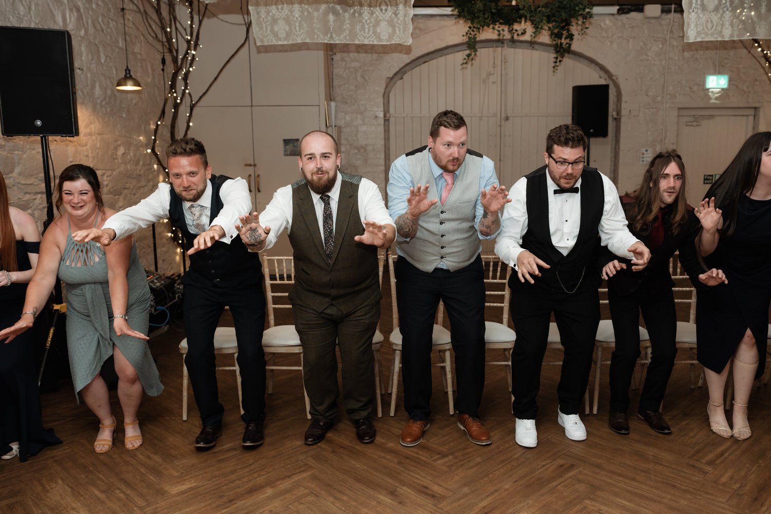 Humanist wedding ceremony in walled garden at Larchfield Estate 90