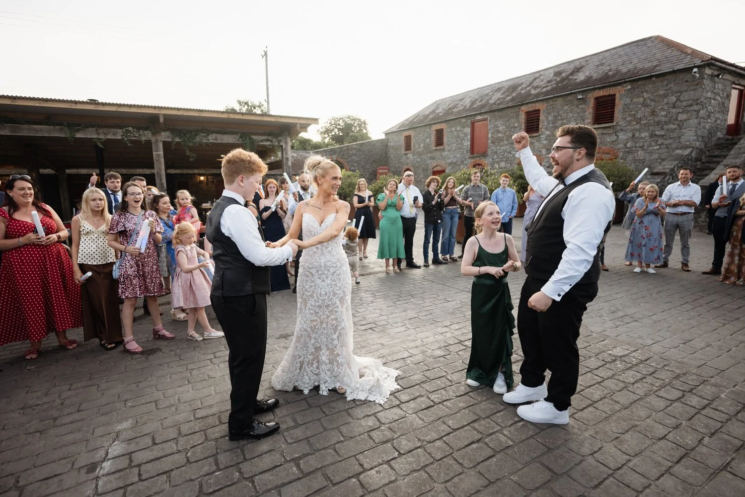 Humanist wedding ceremony in walled garden at Larchfield Estate 84