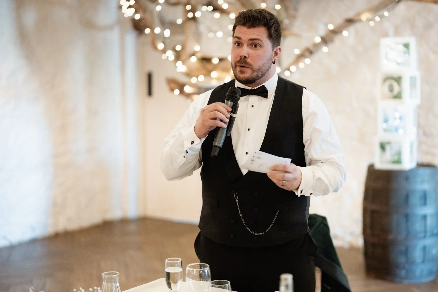 Humanist wedding ceremony in walled garden at Larchfield Estate 62