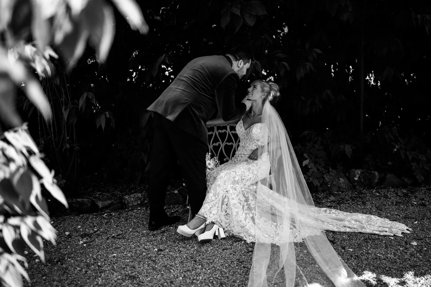 Humanist wedding ceremony in walled garden at Larchfield Estate 34