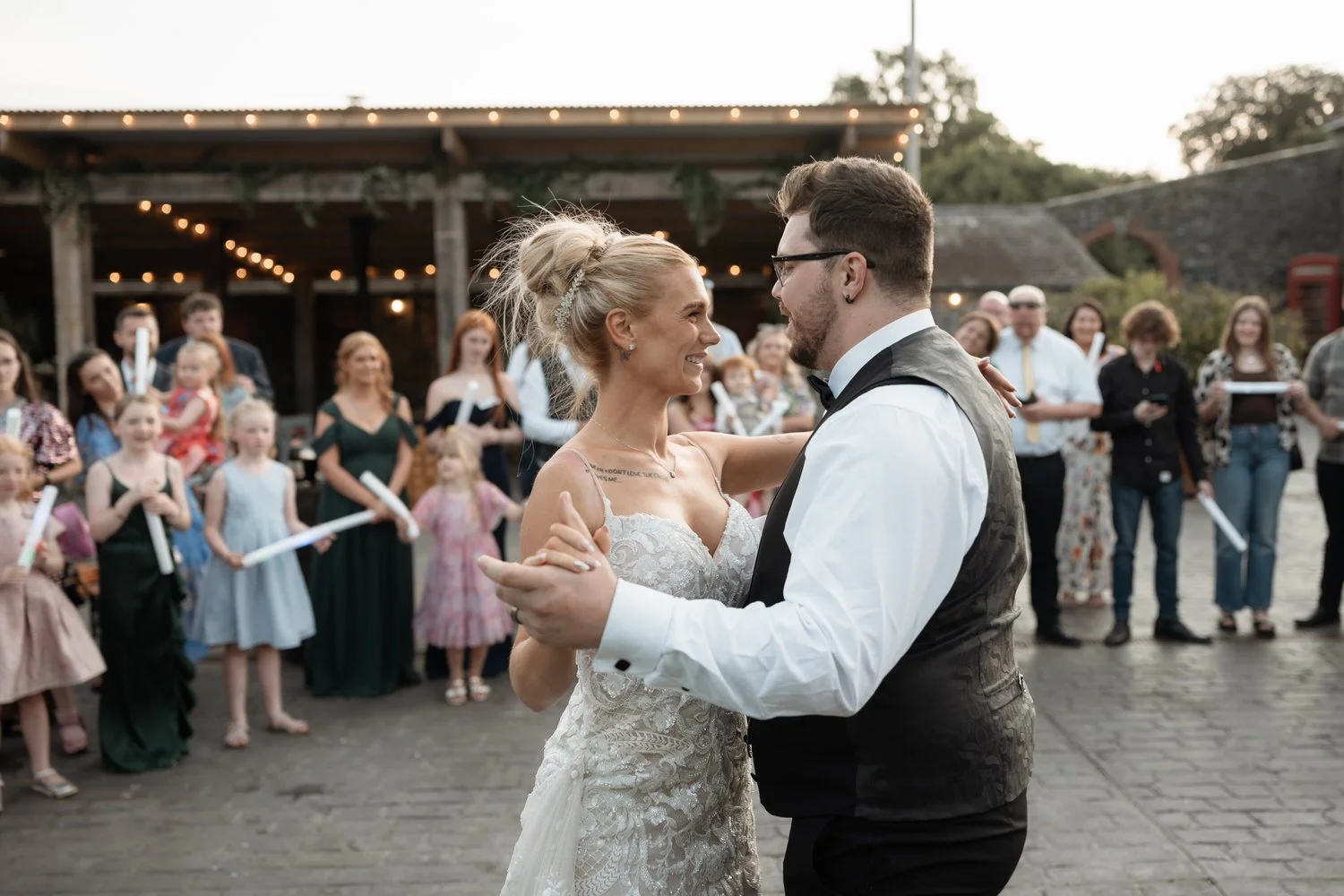 Humanist wedding ceremony in walled garden at Larchfield Estate 78