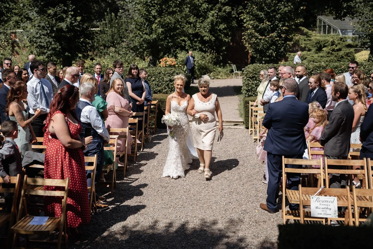 Humanist wedding ceremony in walled garden at Larchfield Estate 15