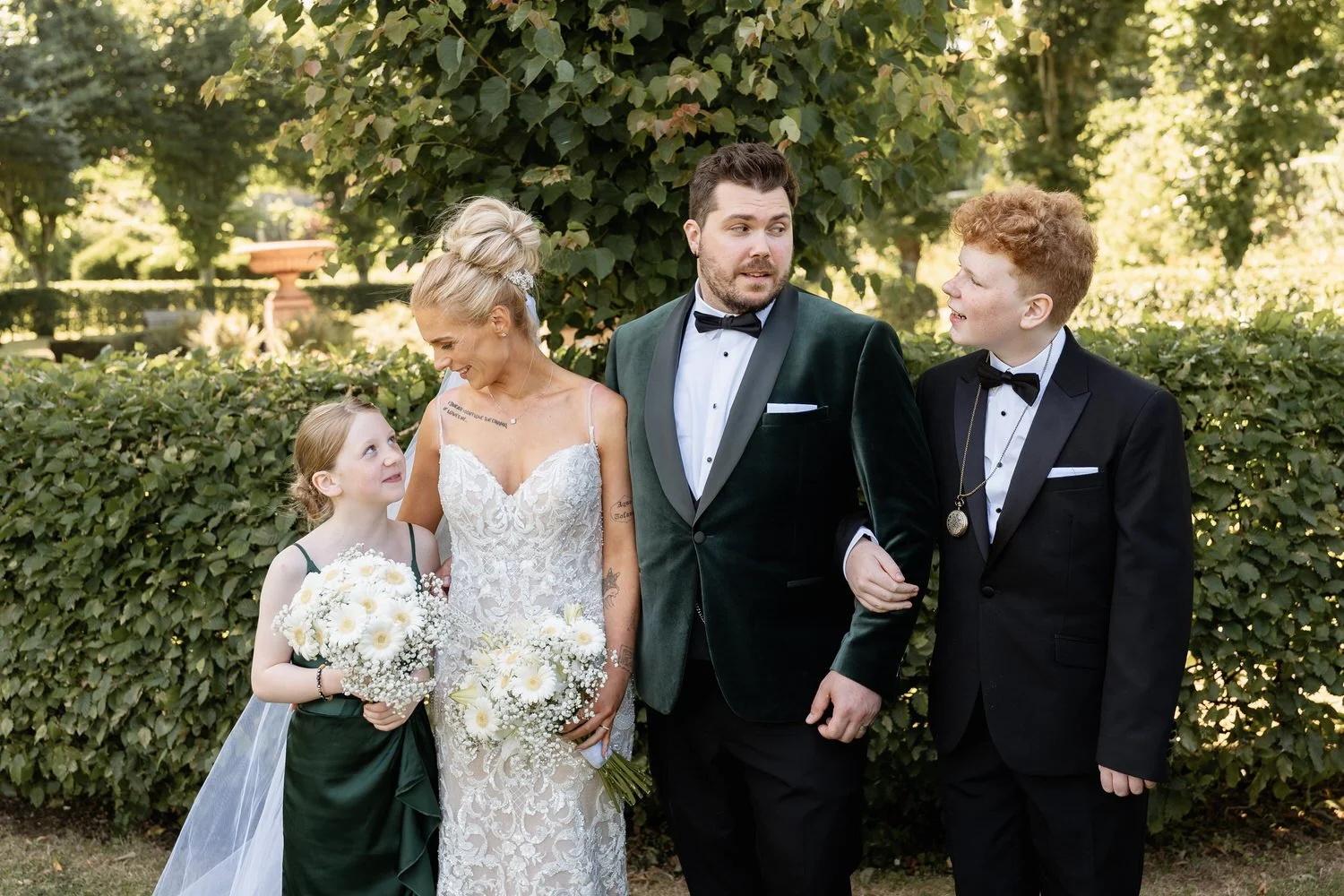 Humanist wedding ceremony in walled garden at Larchfield Estate 54