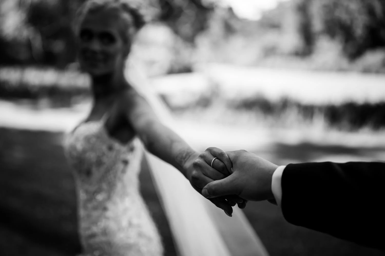 Humanist wedding ceremony in walled garden at Larchfield Estate 42