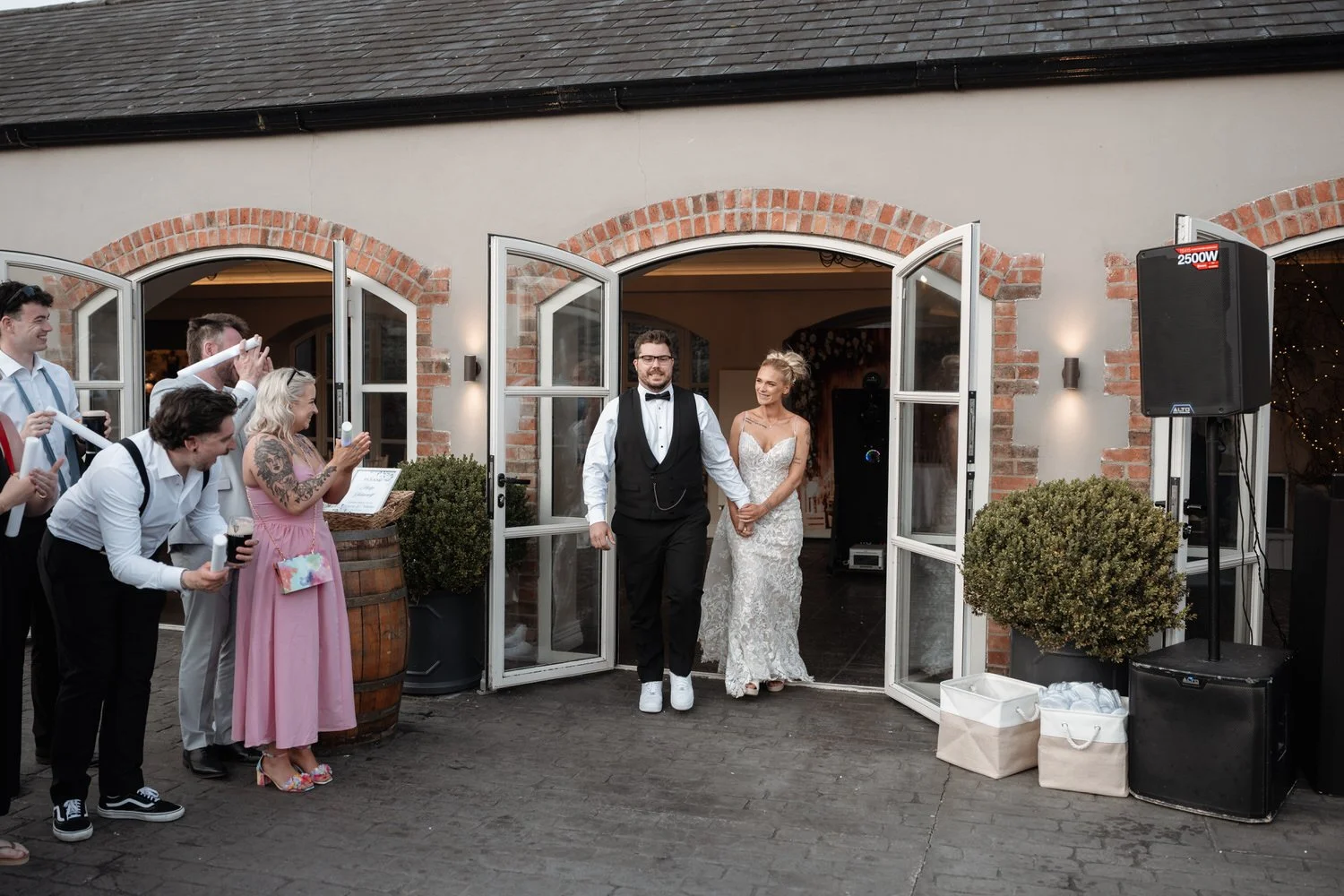 Humanist wedding ceremony in walled garden at Larchfield Estate 77