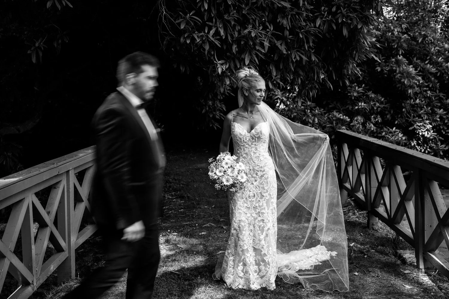 Humanist wedding ceremony in walled garden at Larchfield Estate 50