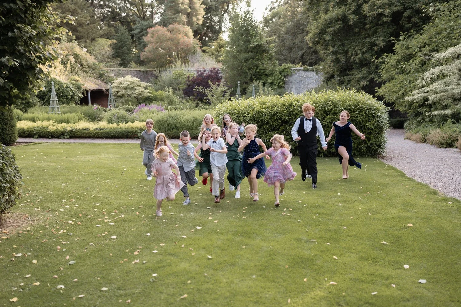 Humanist wedding ceremony in walled garden at Larchfield Estate 70