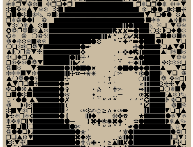 Self-portraiture by Winnie Lee using dingbats