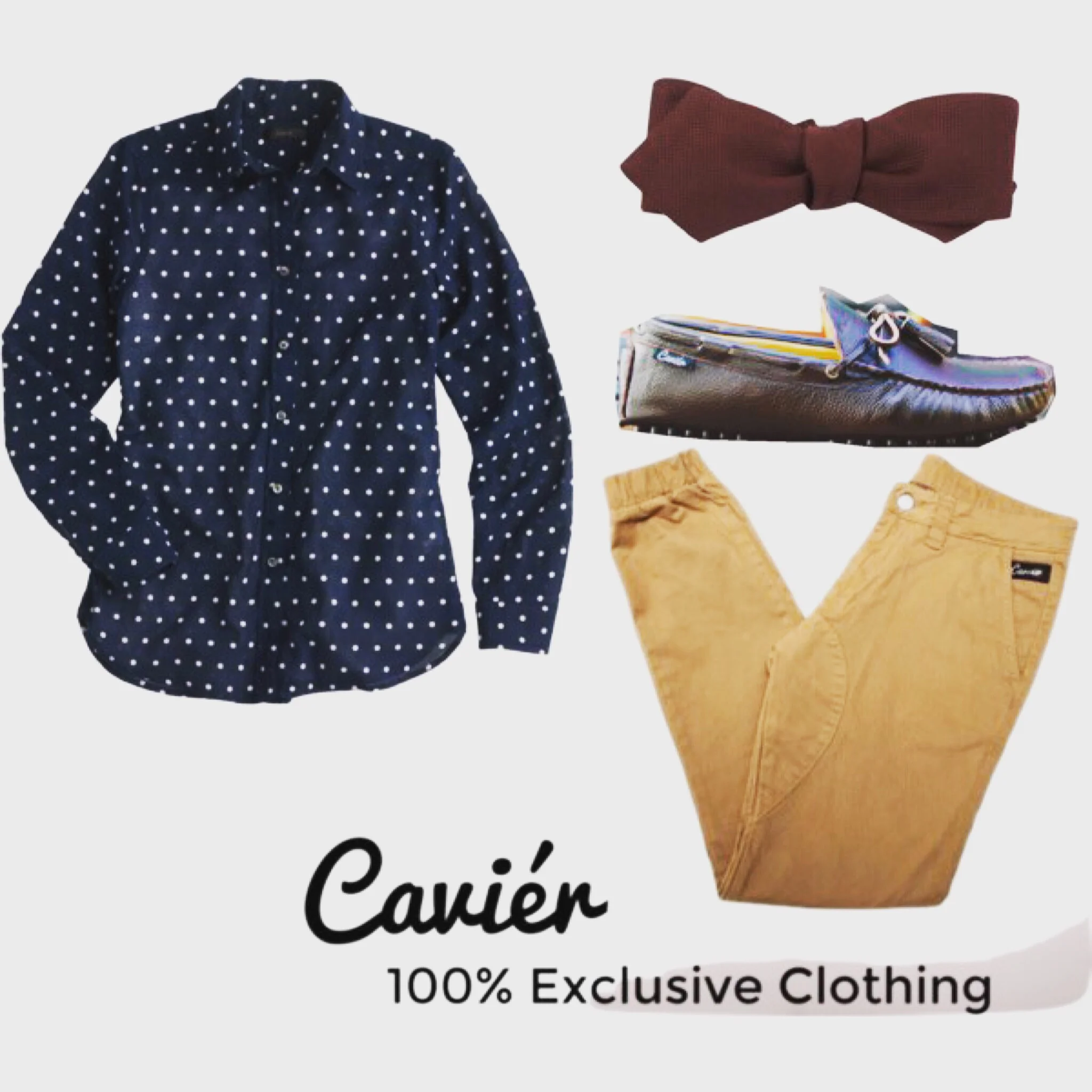 Shirt: JCREW.COM; $52 Joggers: CAVIERCLOTHING; $120 Loafers: CAVIERCLOTHING; $180 Bow tie: BARNYES.COM; $110