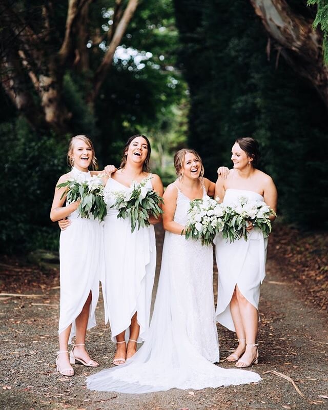 I love hanging with girls that laugh...all day!!! #nostalgic  #wedding #nzwedding #southlandwedding #bridesmaids #laughs #whiteweddingdress #weddinginspiration