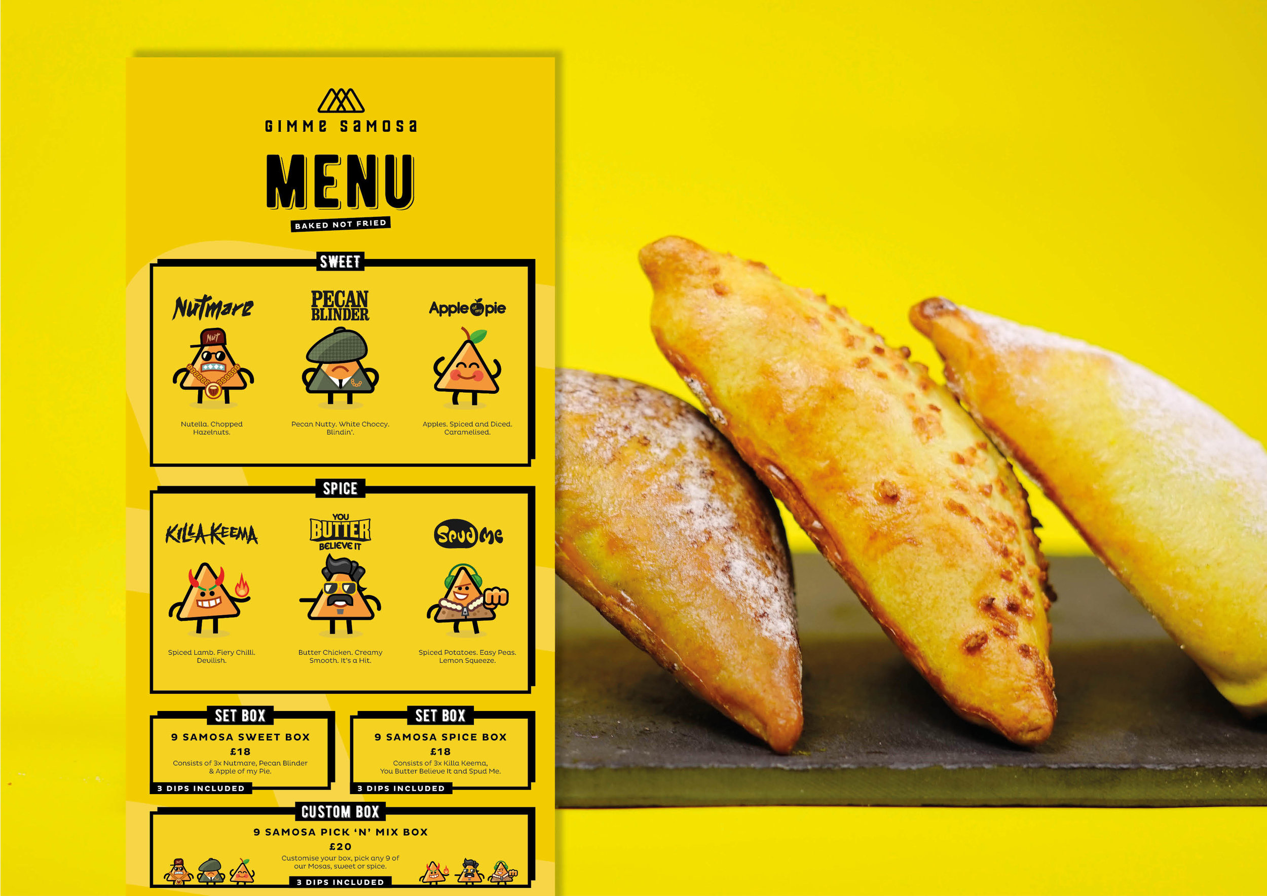 Playful menu design for a playful brand.