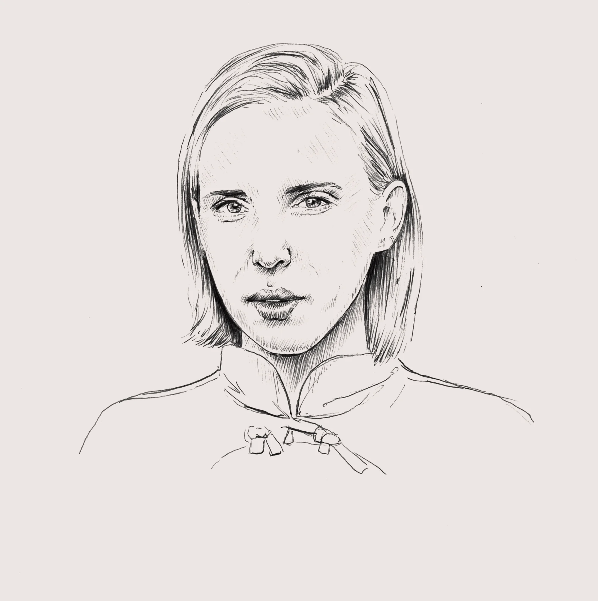 Illustration/Portrait of Emily Segal by Caroline Marine Hebel for Achtung Mode