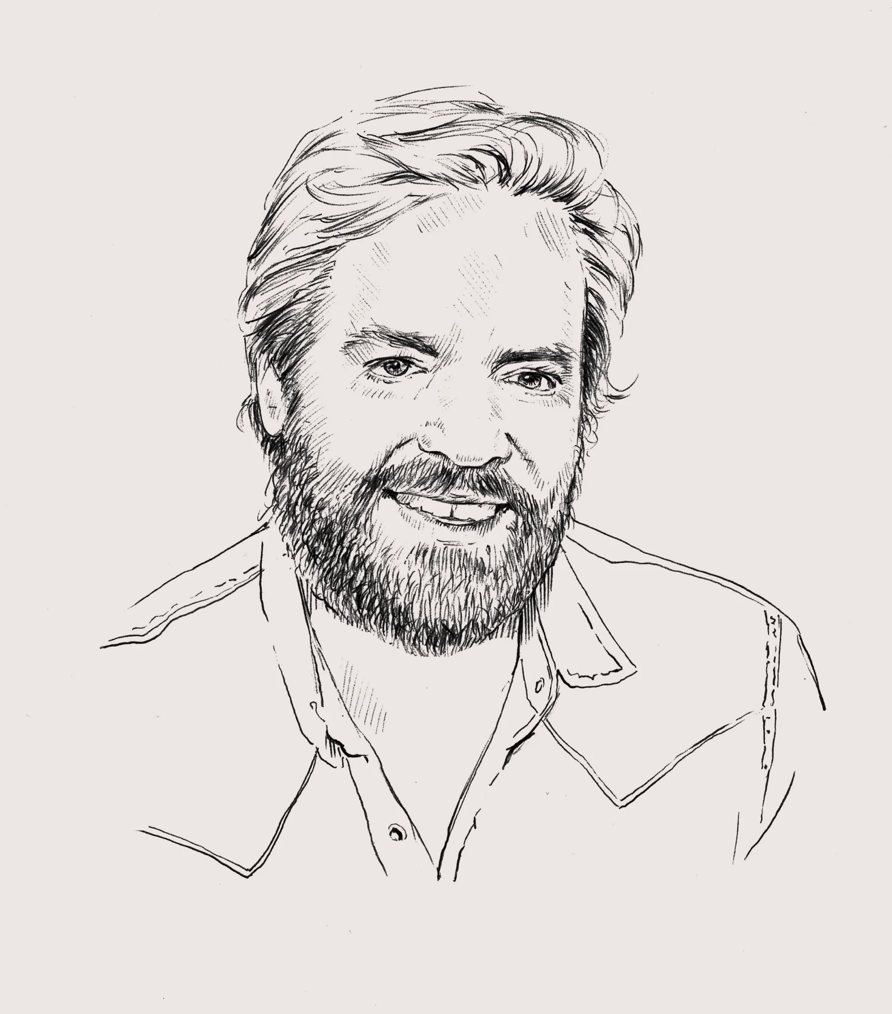 Illustration/Portrait of Oliver Reichert by Caroline Marine Hebel for Achtung Mode