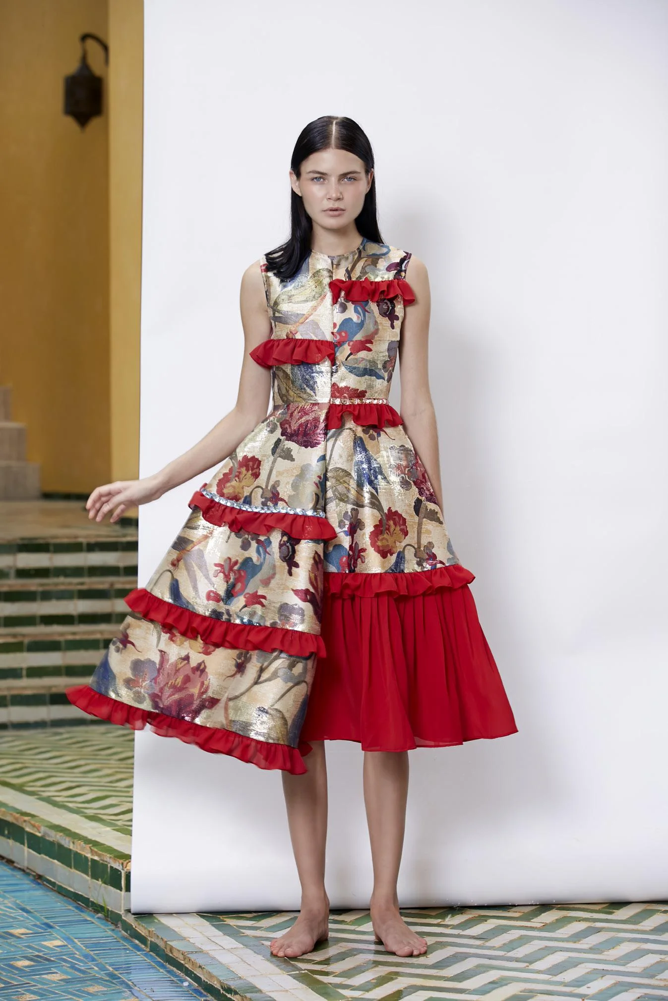 Jacquard Blocking Dress