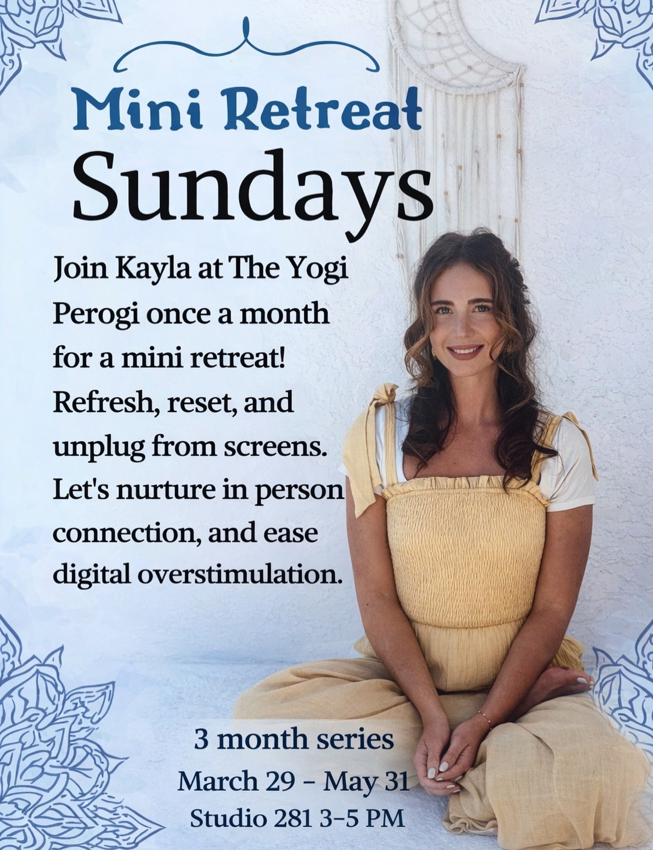 Join Kayla @theyogiperogi for a 3-session retreat series designed for deeper reflection, integration, and personal growth through the Mano Wellness Coaching program. 

We&rsquo;ll gather the last Sunday of each month (March 29 &ndash; May 31), with e