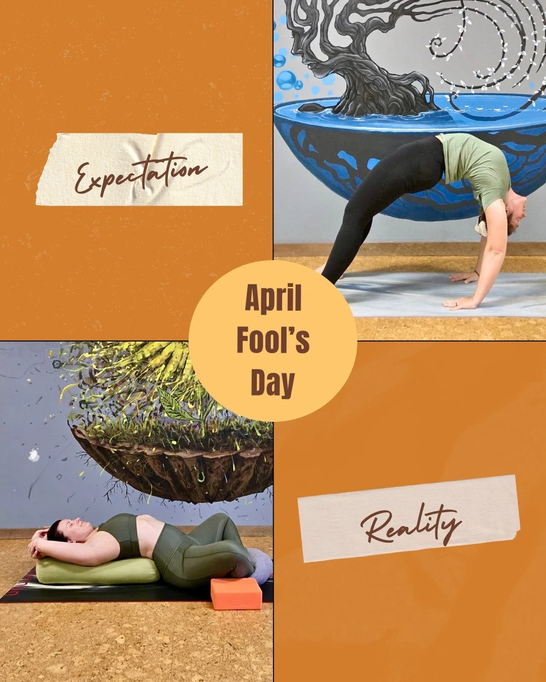 April Fools Yoga Edition 😜
Expectation: advanced heart opener
Reality: supported fish and questioning most of your life choices...

#aprilfools #yogahumor #yogiperogi #getcorkedup