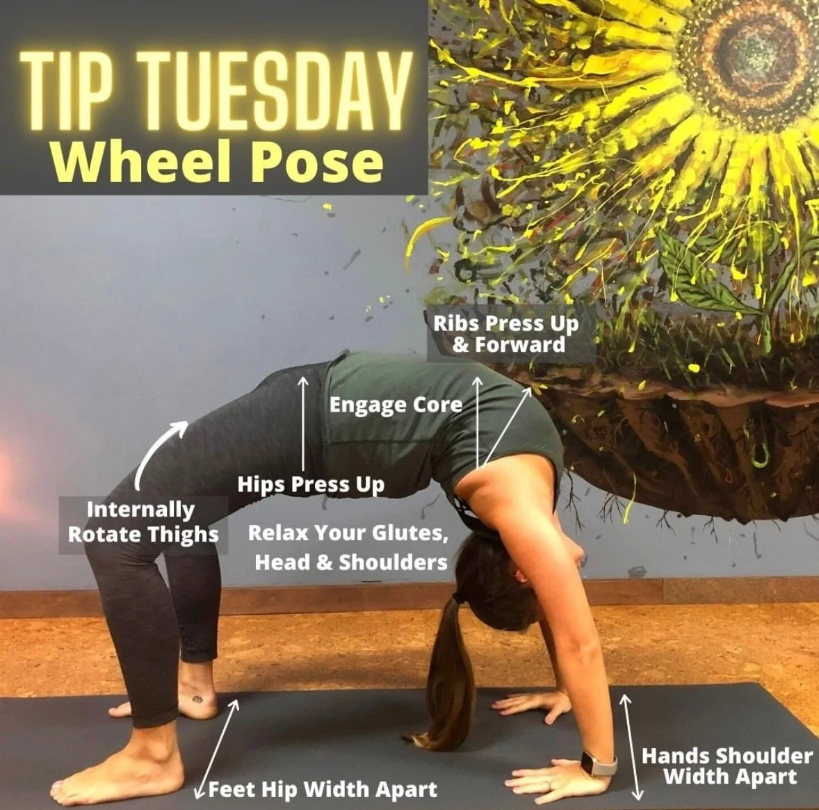 Did you catch our backbend workshop over the weekend? If wheel pose is on your yoga goals list, here&rsquo;s a quick breakdown of the form cues that make all the difference. ✨

Working on a solid form allows you to build strength, stability, and conf