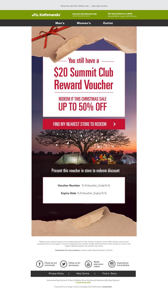 Dynamic re-engagement voucher EDM