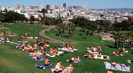 Delores Park is a launch point for sights in the Mission and Castro Districts