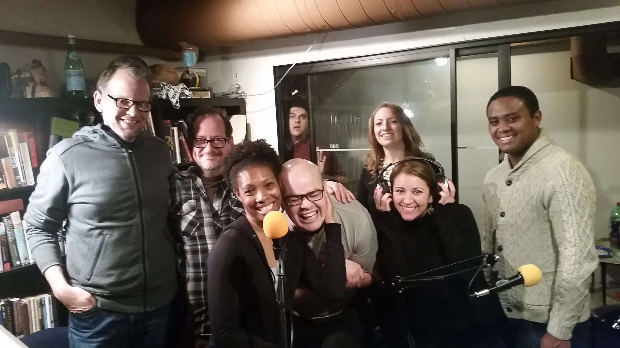 You're an audience posing with the guests, but you're in a bomb shelter, Go! 1:14:24 Writer/Editor: SK Morton CoHost: Pete Feliciano Producer/Sound Engineer: Squidge McSqueezy Guests: Sam Shaw, Jamie Wright, Babette