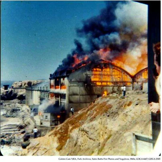 Fire in 1966 shortly after the baths had closed for good