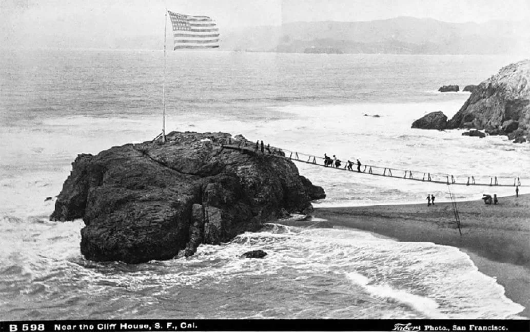 flag or fishermans rock at Naiad Cove 1885.jpg