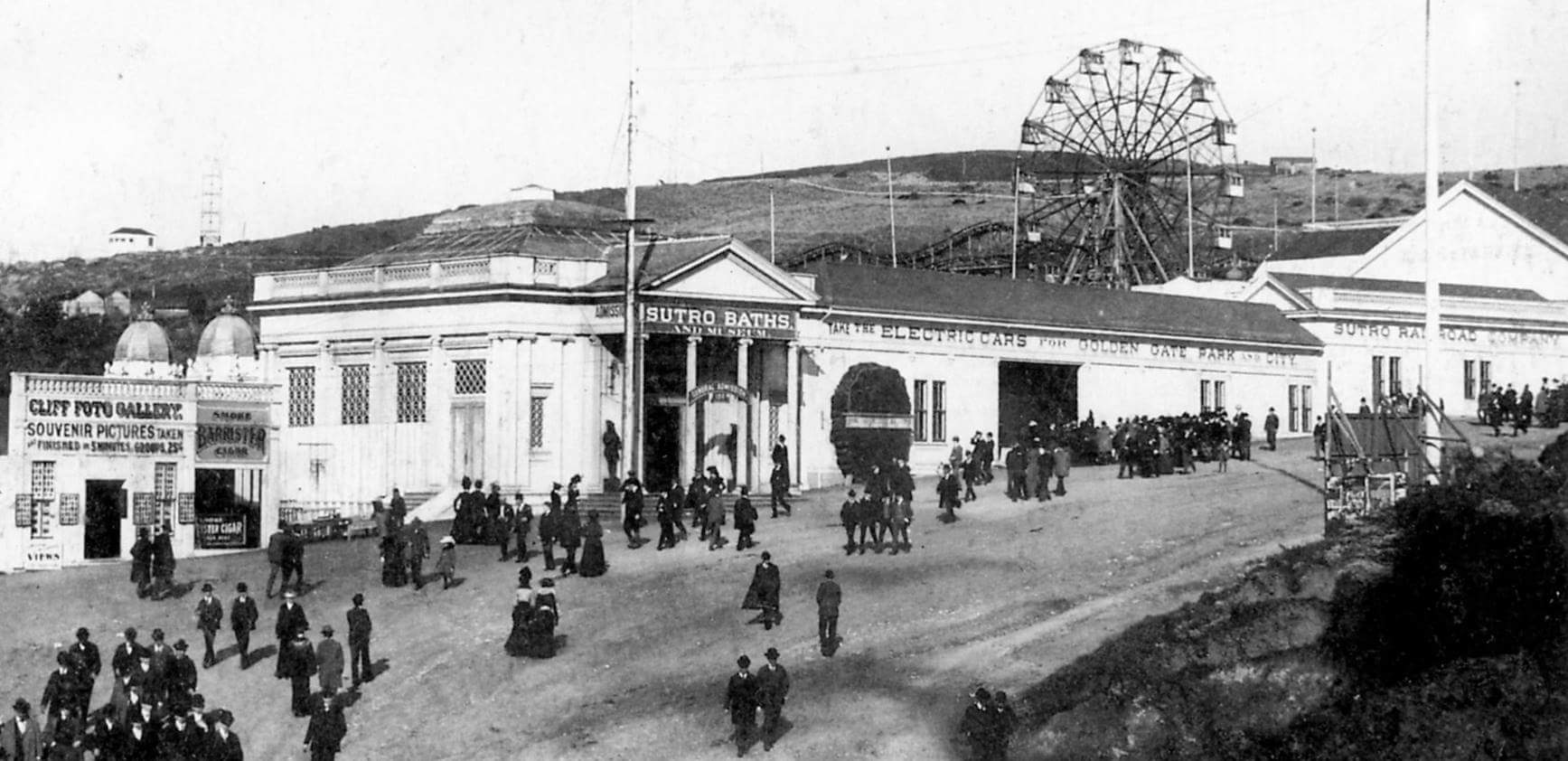 The Firth Wheel from the 1894 Mid Winter Fair at Sutro Baths until 1911