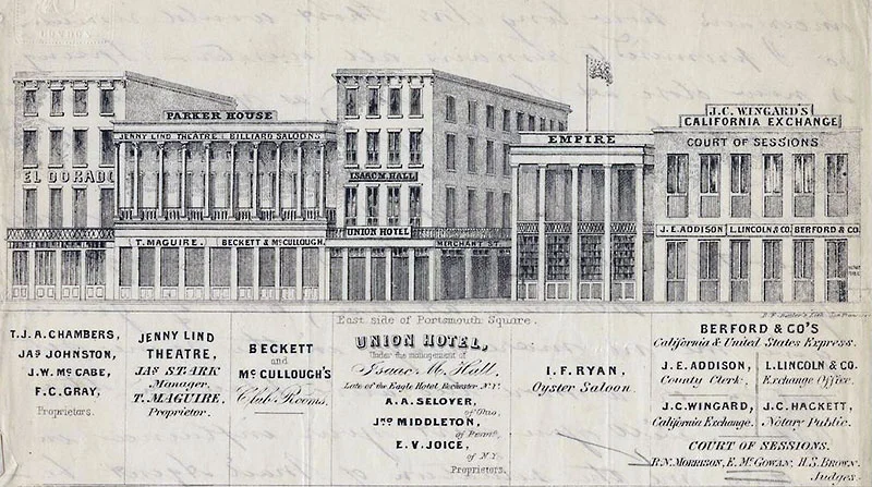 East side of Portsmouth Square 1851