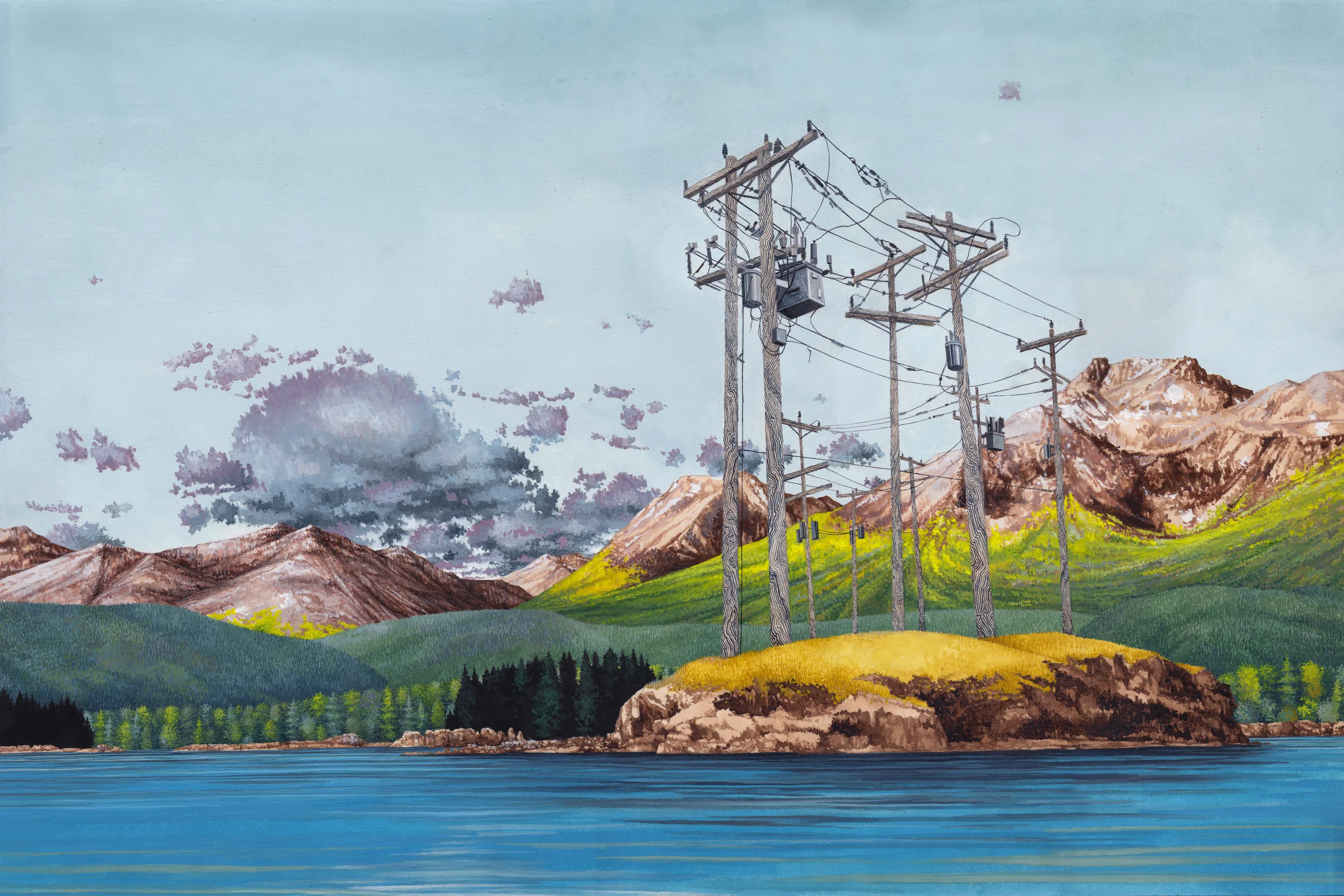 The Beginning, gouache and ink on paper, 12" x 18" 2015. 
