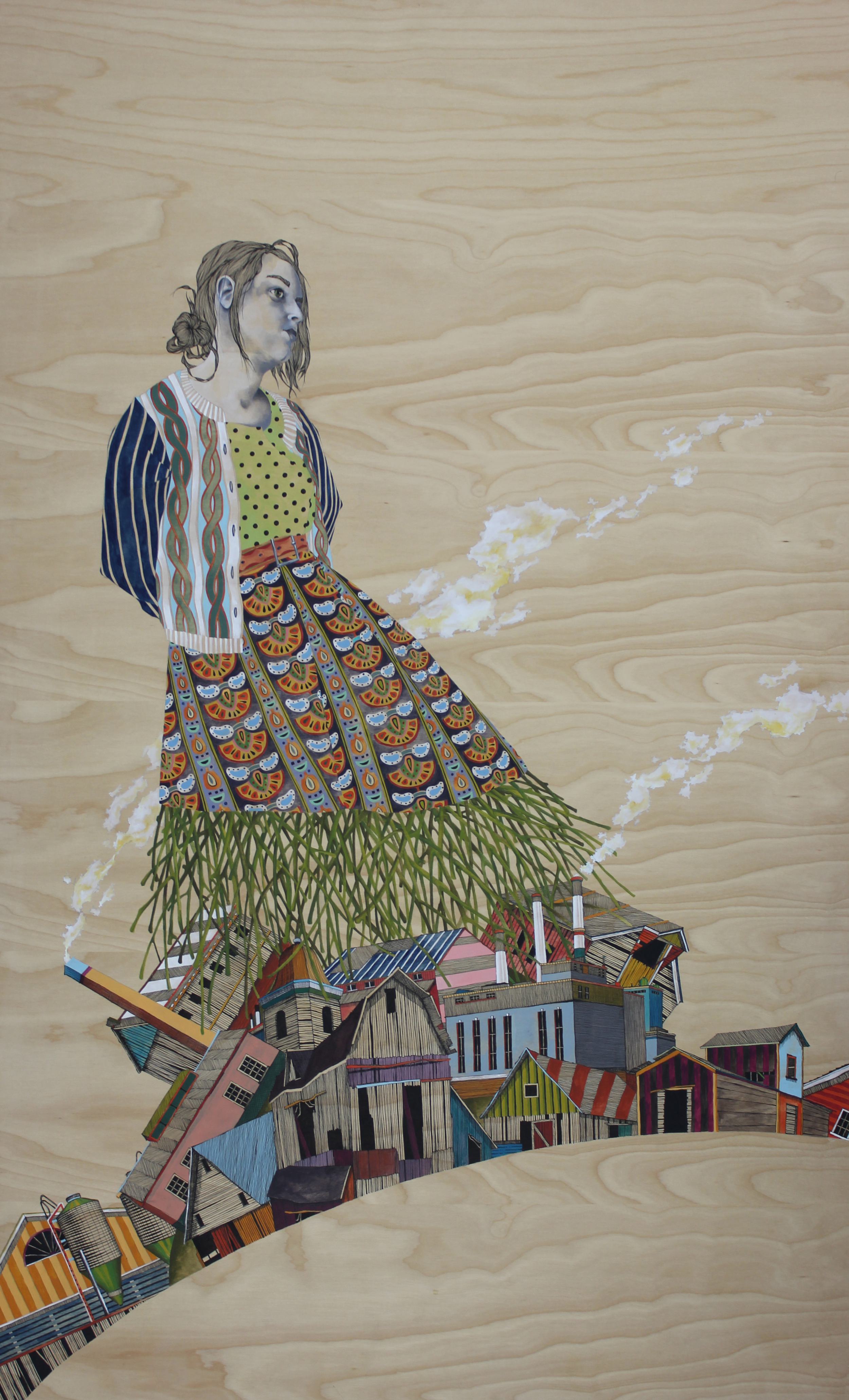 Haber Process, india ink, enamel and pen on panel, 30"x40" 2013