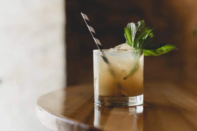 made with: High West double rye, local ginger, mountain town balsamic, local cucumbers, Bitters Lab aromatic bitters, soda water Created by Tristan Laughlin