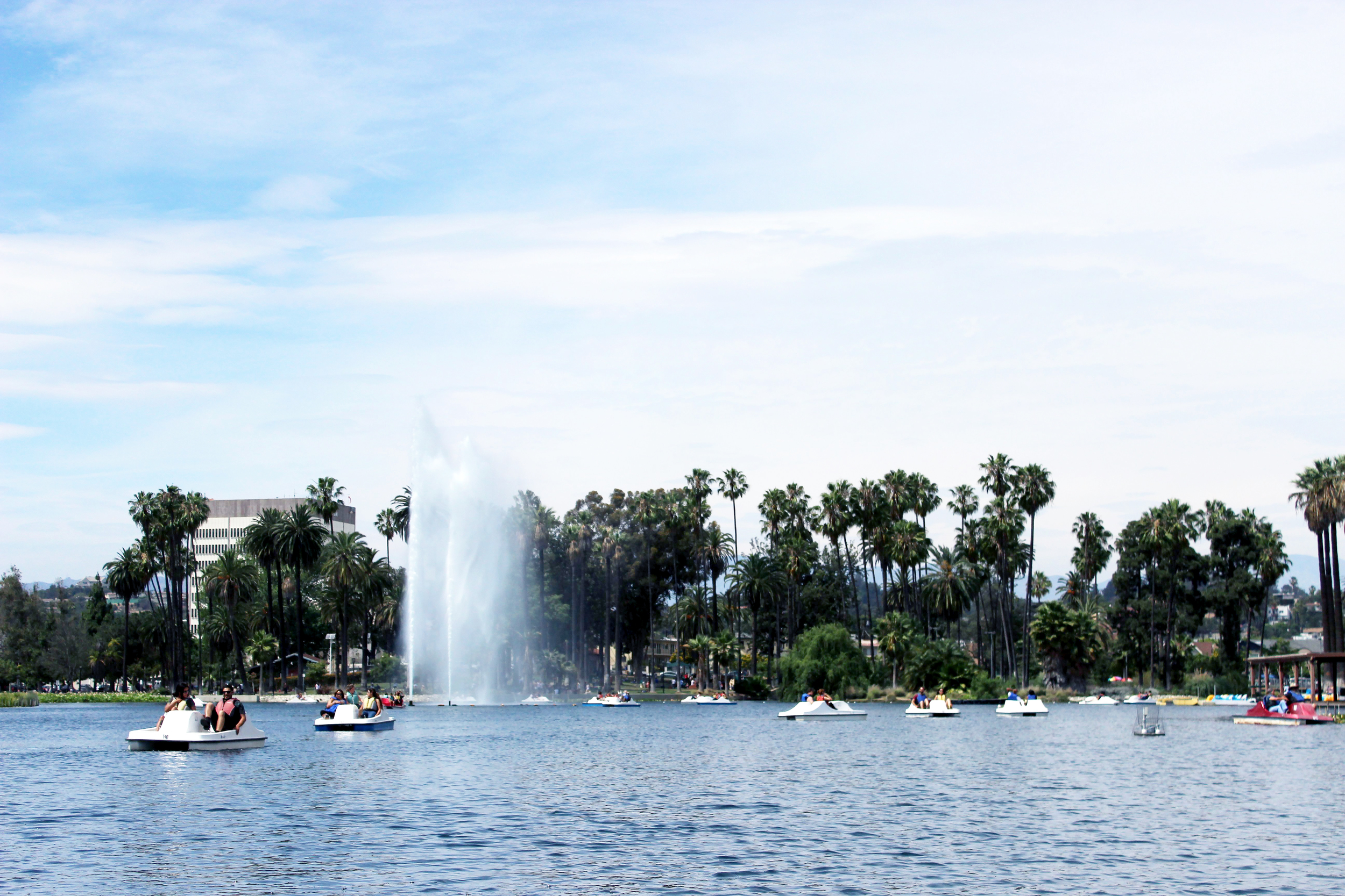 Paddle boats at Echo Park Lake