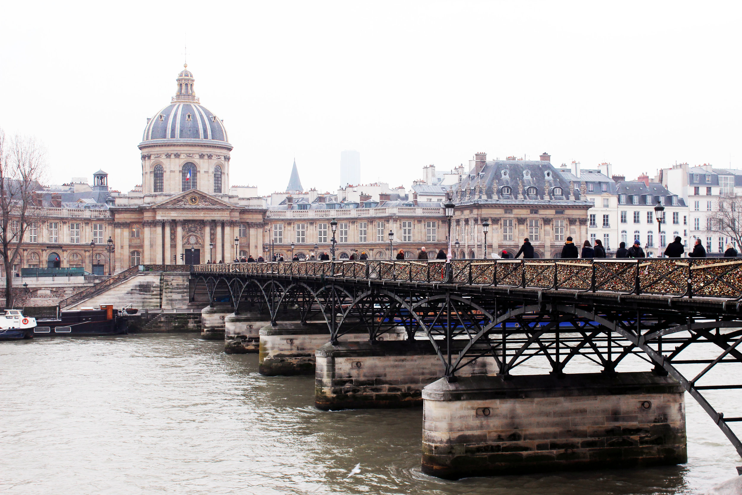 Love locks bridge at River Seine
