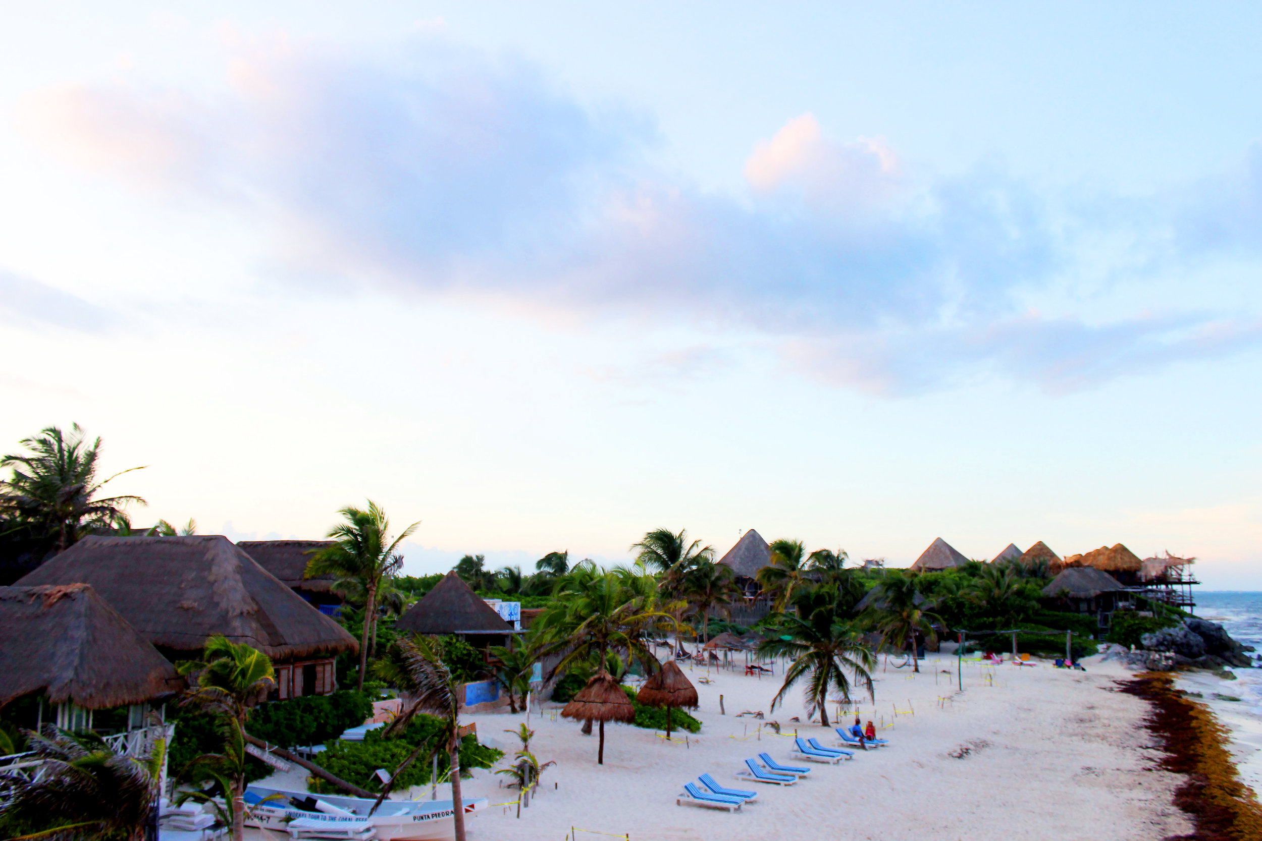 Sunset over Tulum Beach