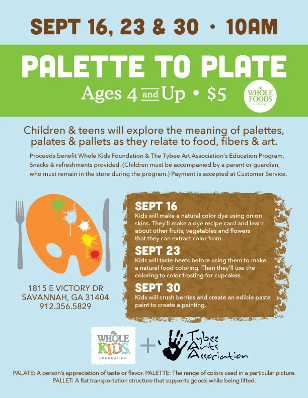 PALETTE TO PLATE Event w/Whole Foods
