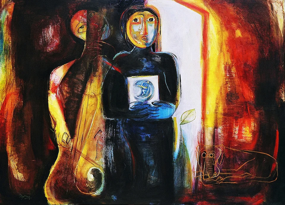 Nipun Manda Transition of Hope, 2013 Acrylic on Canvas 50"x38"