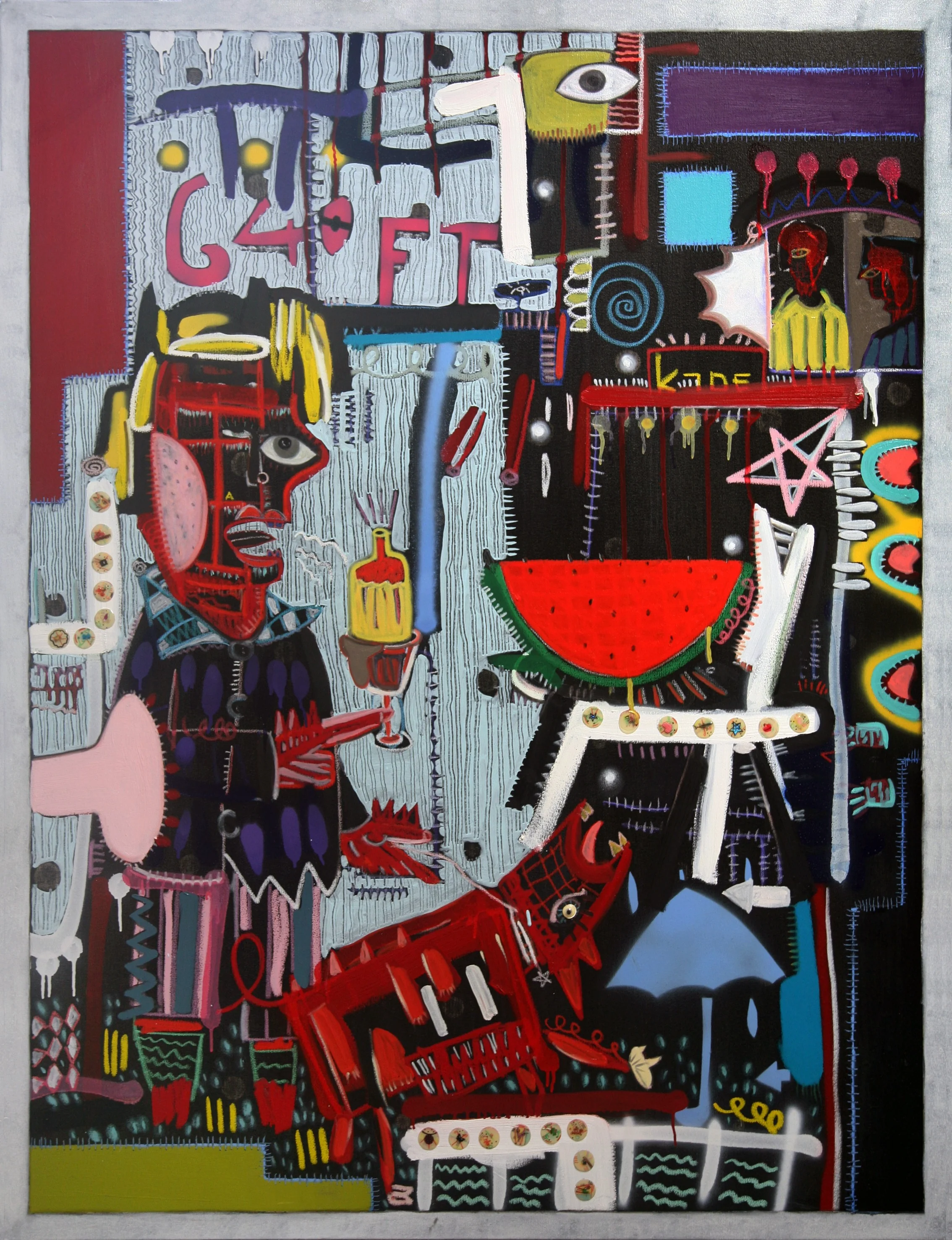 Woolga Choi XP Black Series, 2009 Oil on Canvas 64"x51"