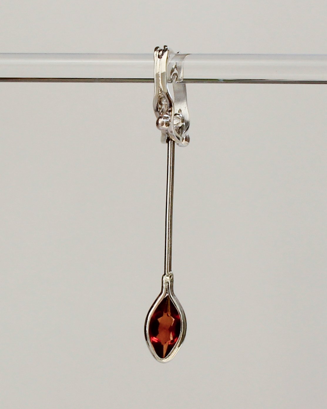 Garnet Wavy Hoops (Marquise)