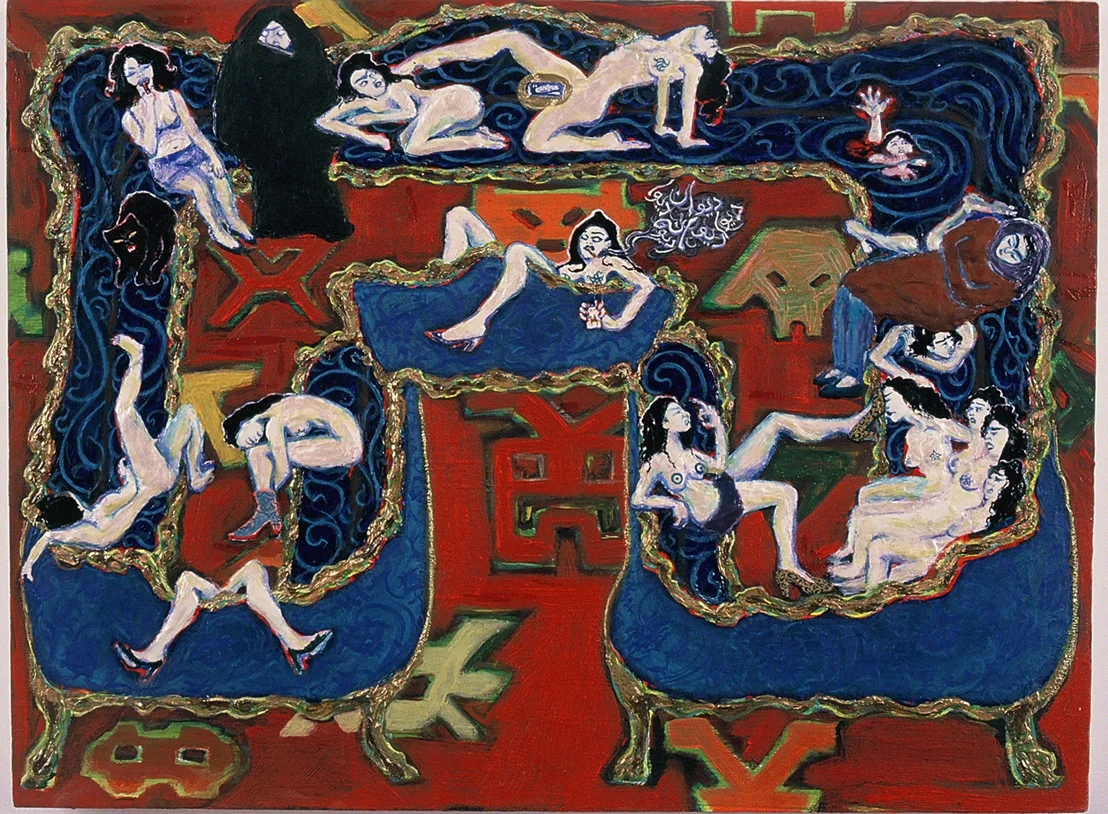 Full Moon At The Harem, 2006, Gesso and acrylic on panel