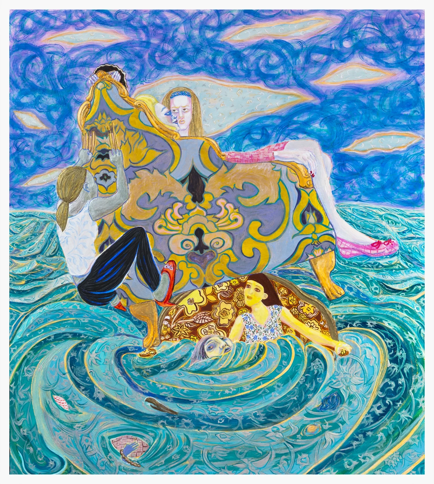 Ahkami_Negar_Mrs. Claws_BLACKbackground.2013__Gesso, acrylic and glitter on panel_54x48in_lowres.jpg