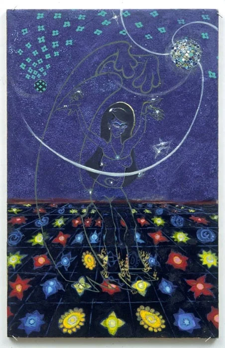 Tehran Circa 1979, Acrylic and glitter on mdf panel, 2005