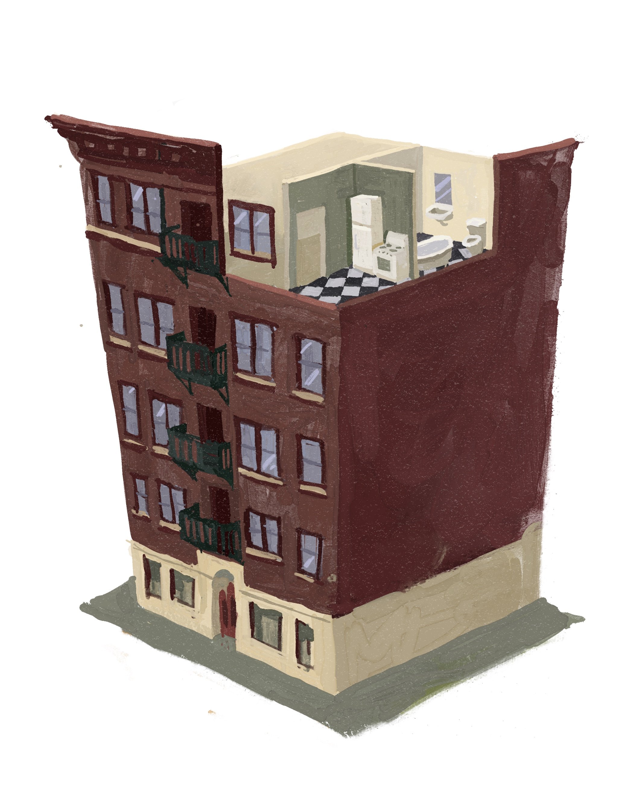  Illustration depicting affordable market-rate housing for the Portland Stack  