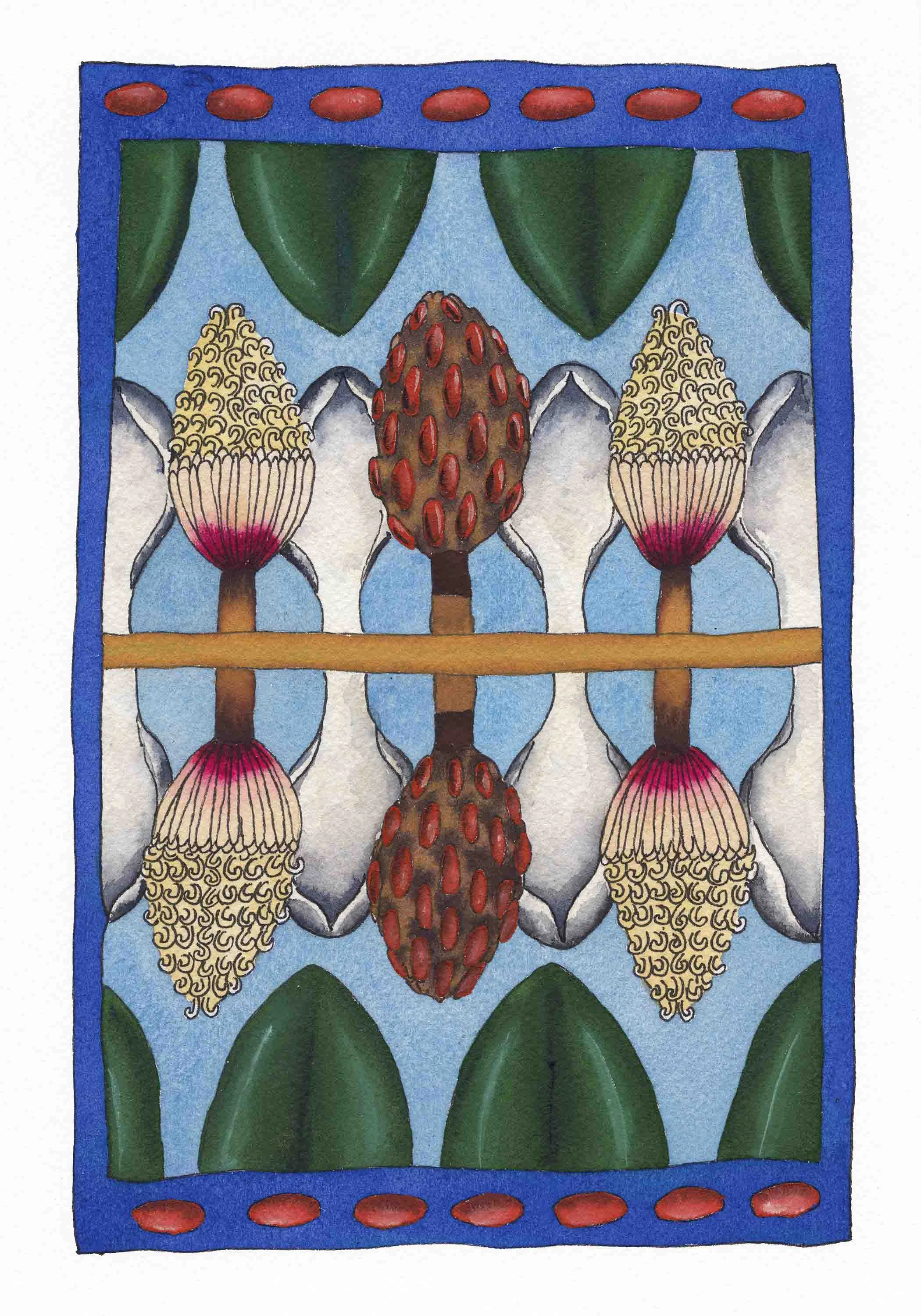 Magnolia Tapestry: Fruit and Flower