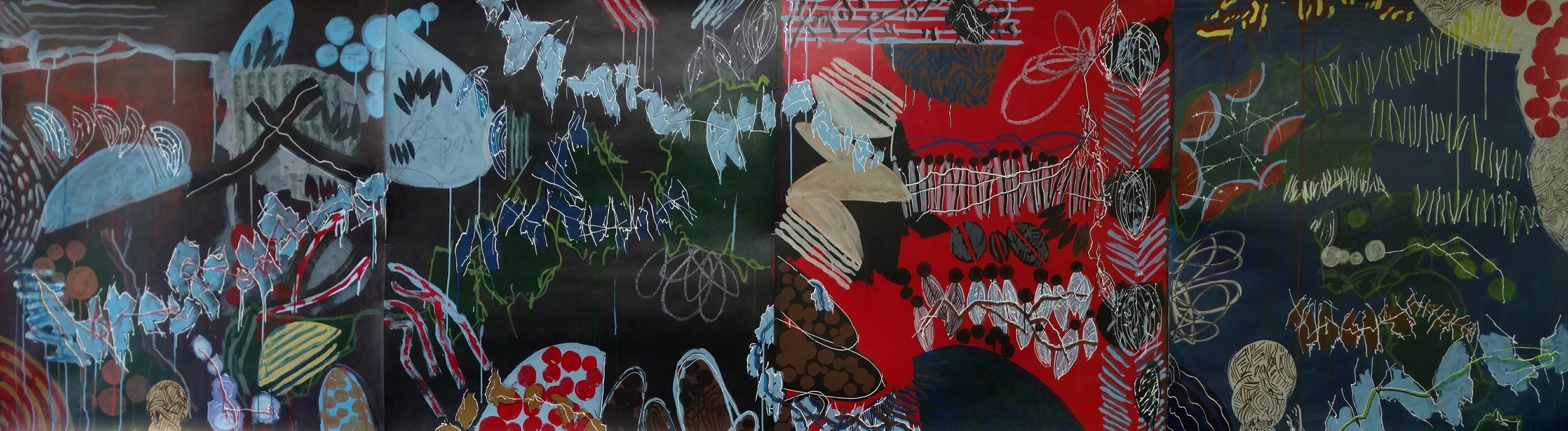 CLOSING RECEPTION: FRIDAY, OCTOBER 7, 2016, 4-6PM "Paintings, Drawings and Collages Completed in 2016," work by John White Opening Reception: Friday, Sept. 2, 6 - 9:00 pm + PERFORMANCE by John White @ 8pm John M. White is a painter, sculptor and performance artist. He has been exhibiting publicly over 40 years. Culturally, politically and aesthetically influenced by the late 60’s, White’s work exemplifies this period of redefinition and experimentation. Throughout his career, he has focused on three major areas of work: performance art, site-specific installations, drawing and painting. Although always interdisciplinary, his work is primarily autobiographical in nature and always includes some element of humor. Considered one of the seminal California performance artists, White has staged hundreds of public performances since 1967, and is included in numerous public museum collections, including Los Angeles Co unty Museum of Art, Guggenheim Museum in New York, La Foret Museum in Tokyo, Total Museum in Korea, Seattle Museum, Palm Springs Desert Museum, St. Louis Museum, Oakland Museum and others. He is the recipient of three National Endowment for the Arts grants and has served as a panelist twice. During the city wide exhibition, PACIFIC STANDARD TIME, sponsored by the Getty, White was included in three major exhibitions: Museum of Contemporary Art, curated by Paul Schimmel, Los Angeles Contemporary Exhibitions and Pomona. He was awarded the New Talent Award from LACMA in 1971, CETA Grant in 1979 and Djerassi Fellowship in 1989. Since unofficially retiring from performance art in 1989 (there have been two exceptions "Annotated Lipschitz ," 1991 at the Los Angeles Music Center and "Circa" 1999 at the Armory Center in Pasadena) he has focused on installation and painting. His recent retrospective at the Armory in Pasadena was accompanied by an extensive catalog. Qualified historians may request access to the Smithsonian Institute Archives which has acquired White’s early sketches and notes. For the Project Space exhibit John White will include paintings, drawings and collage work all completed in 2016. 643 Project Space will host an opening reception for John White on Friday, September 2, 6 – 9:00 pm. He will performing the same evening at 8pm. Please note that gallery hours will be listed soon. For more information about the exhibition please go to f5projects.squarespace.com/2016 (this website is in the process of being built, so please excuse it’s dust). Please email mfurmanski@sbcglobal.net for more information or inquiries.