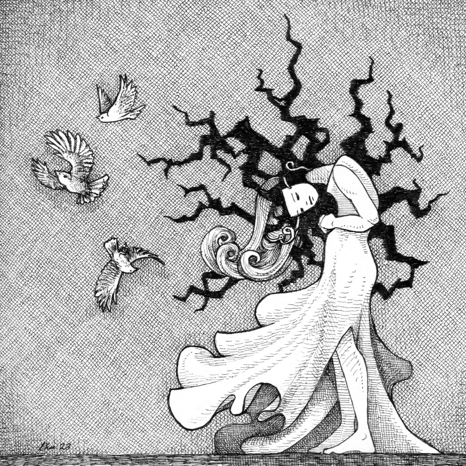 "Fine, Thanks"
ink on paper