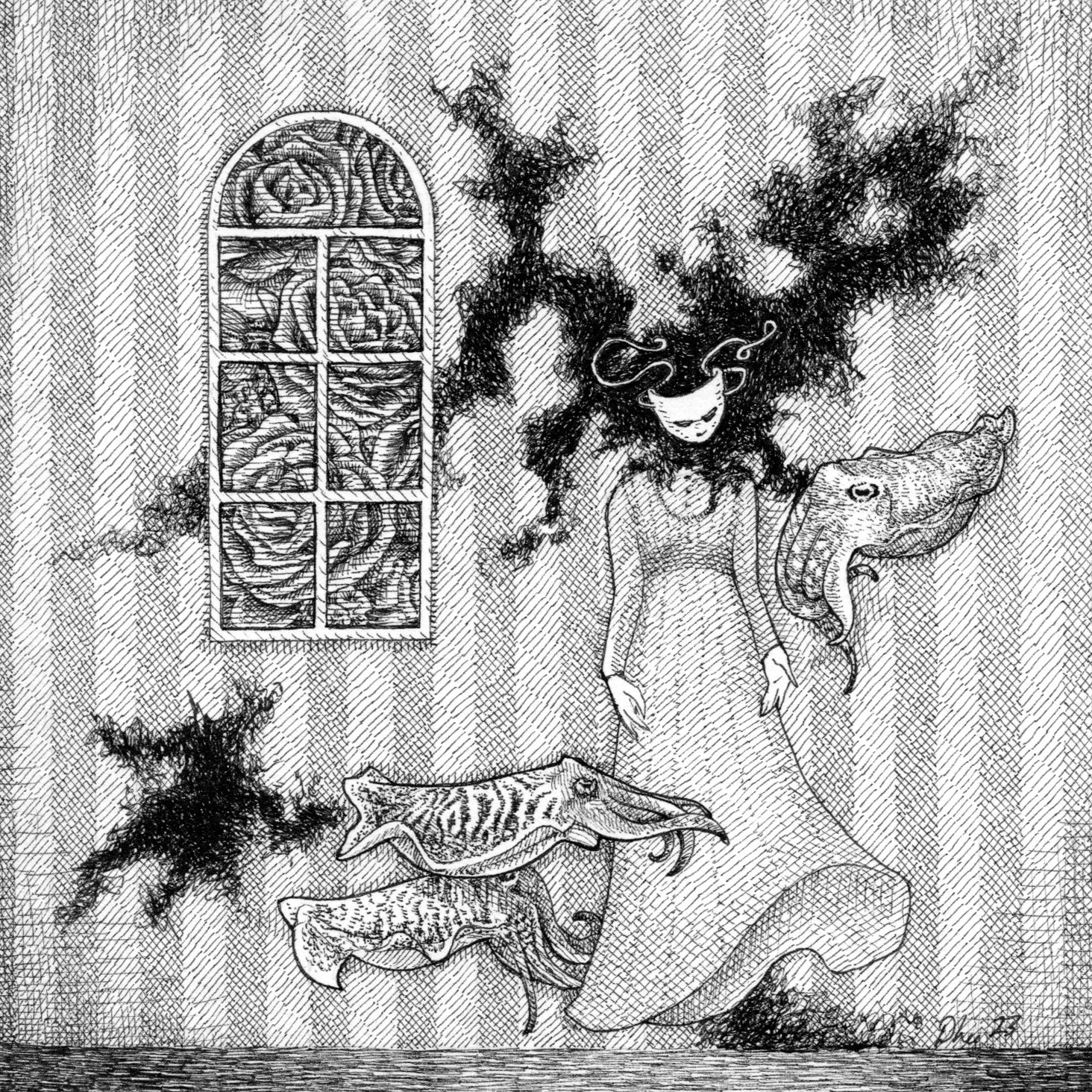 "Seen/Unseen"
ink on paper