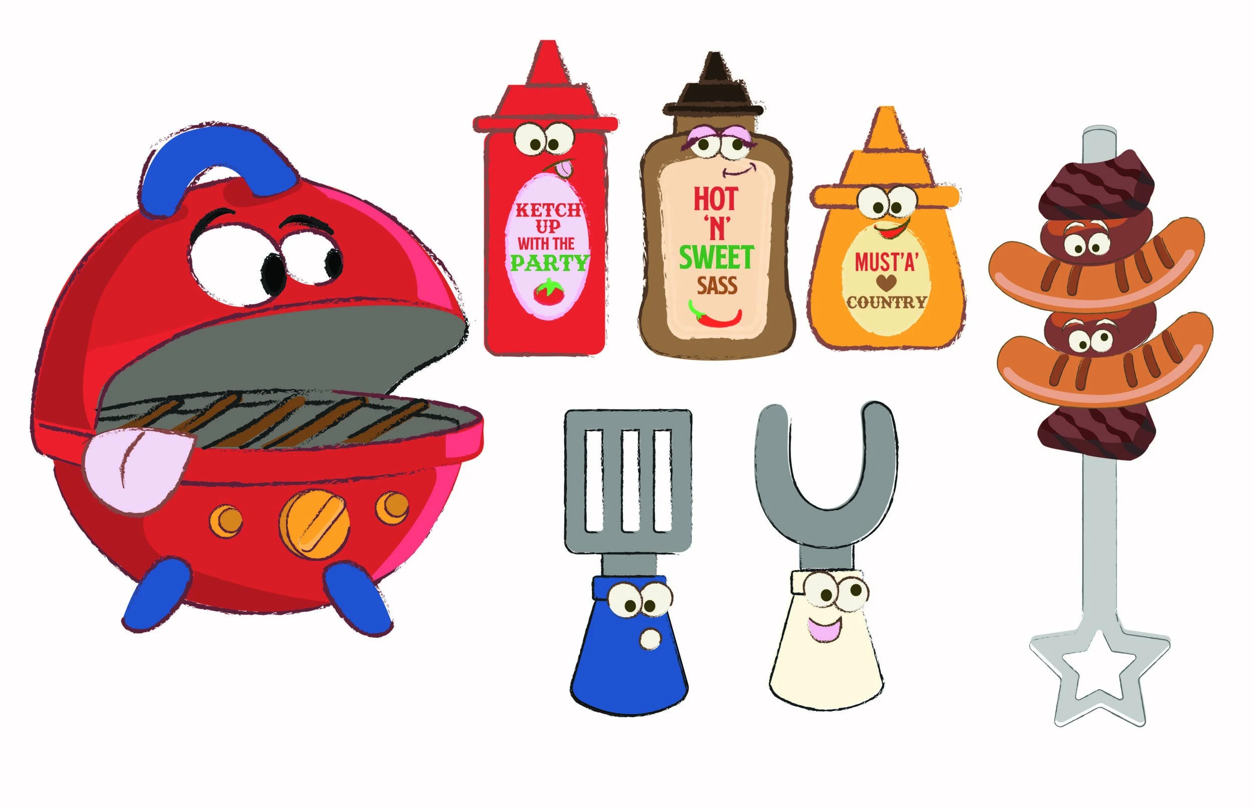 Barbeque Plush Dog Toy Squeakers