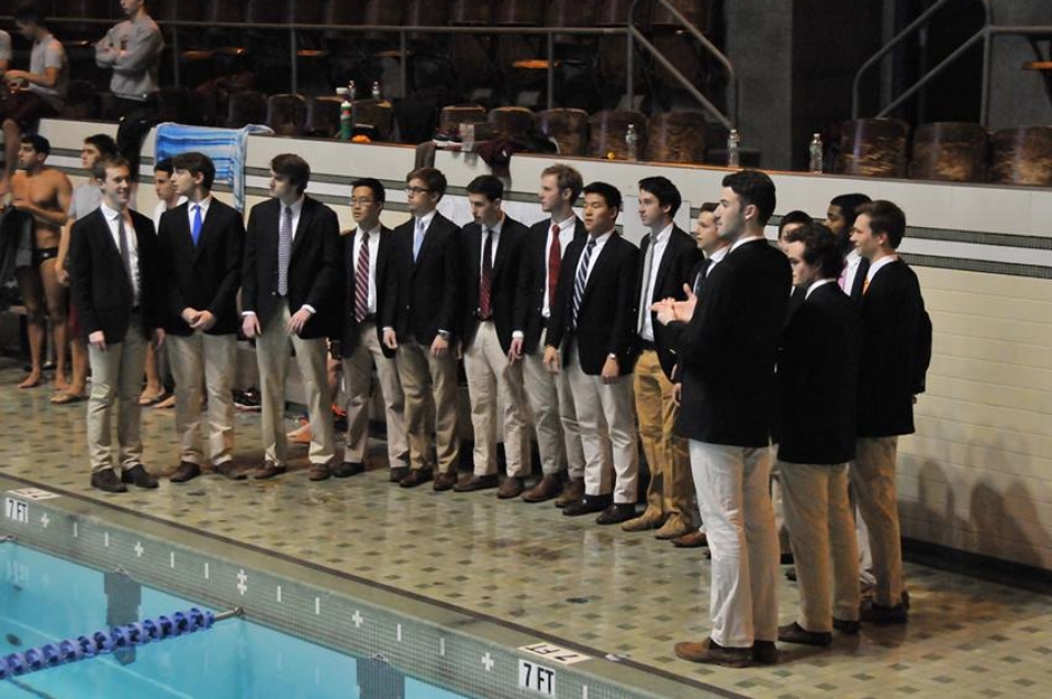 National Anthem at the Yale-Princeton-Harvard swimming tournament