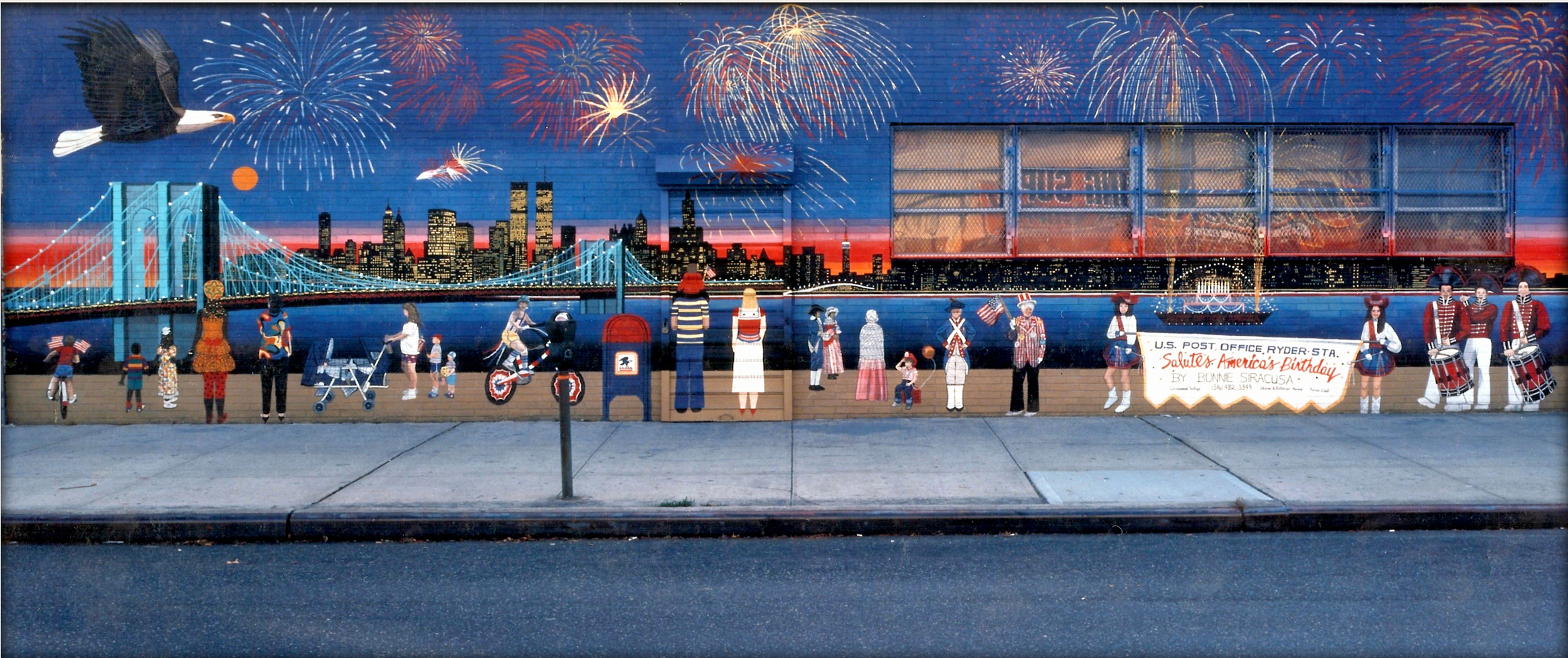 Brooklyn Bridge Fireworks 40in. X 16.75in..jpg